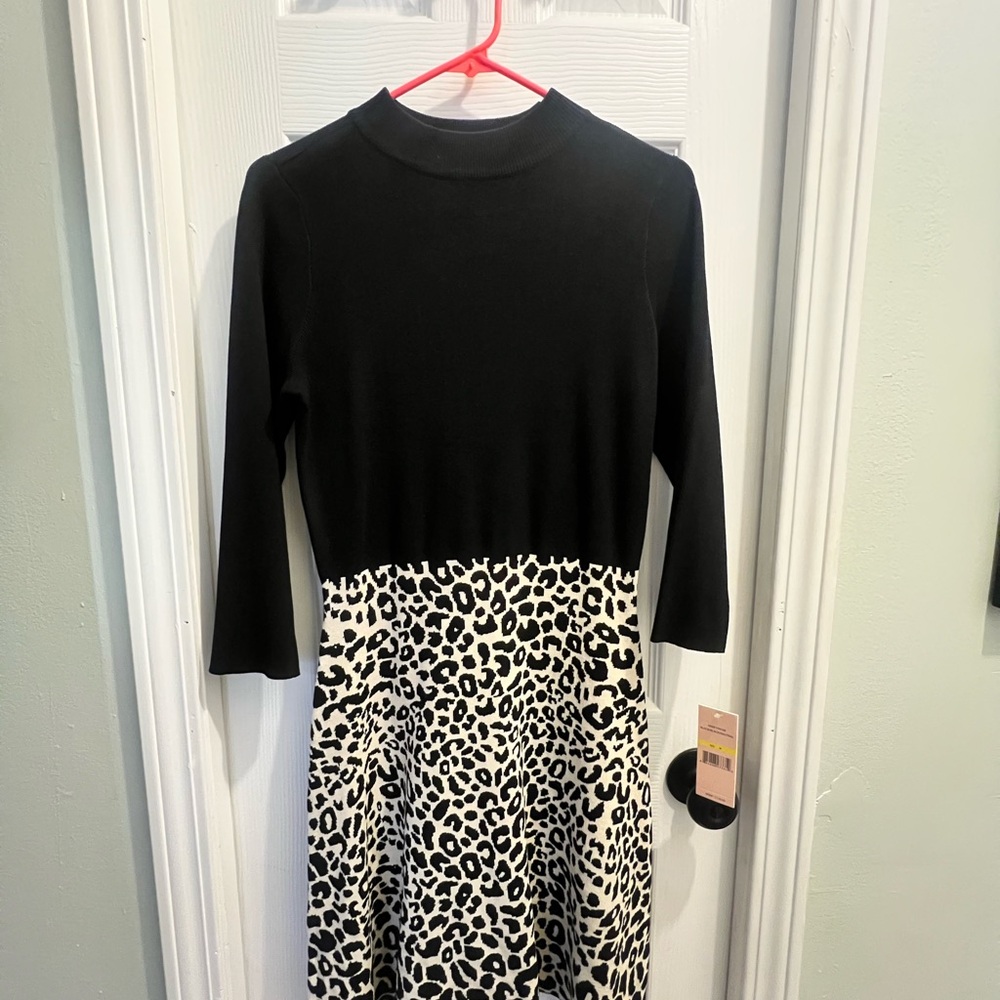 Nanette Lepore Leopard Print Skirt Sweater Dress NWT!!